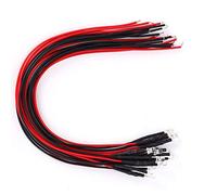 50pcs diodes électroluminescentes pré-câblées 3mm lumière blanche chaude bricolage modèle manuel décoration 5-12v 0.06w barre de projecteurs industriels à brancher directement dans la lampe à LED perl