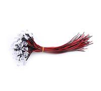 50pcs diodes LED diffusantes pr-cables DC 9-12V 3 5 10mm eau claire (blanc-5mm)