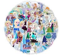 50pcs disn_ey frozen autocollants pour bouteilles d'eau gobelet bagages planche à roulettes pare-chocs scrapbook tasse, autocollant cadeau pour enfants adolescents adultes
