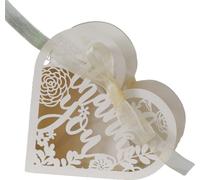 50pcs en forme de cœur boîtes de bonbons de mariage, de luxe Lase Cut Parti faveur ruban de mariage boîtes de bonbons boîte cadeau décorations de table