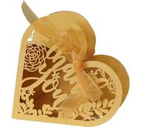 50pcs en forme de cœur boîtes de bonbons de mariage, de luxe Lase Cut Parti faveur ruban de mariage boîtes de bonbons boîte cadeau décorations de table