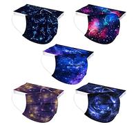 50Pcs Enfant Jetable 3 Couches Filtre, Mignonne Facial imprimé Sport Anti-poussière Les Extérieurs Bandana,Confortable Respirable écharpe Animaux Fille et Garçon (A05, taille unique)