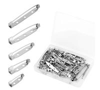 50pcs Épingle Barre pour l'Artisanat, Attache Broche 5 Tailles Épingles de Sûreté Métal Pin Backs pour la Fabrication de Bijoux à Faire Soi-Même Badge Épingles à Cravate