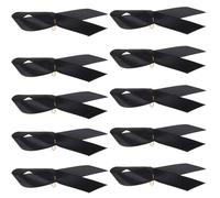 50pcs Épingles Funéraires Noir en Polyester, Ruban du Souvenir | Épingles de Sûreté, Nœud Classique, Service Commémoratif et Funéraire, Style Unique