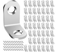 50Pcs Équerre de Fixation Metal Equerre Metal 20x20MM Petite Équerre de Fixation Inox Equerre Etagère Murale Metal Angle Droit