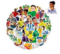 50PCS Étoile de foot Autocollants, Mignon Autocollants de football en Vinyle Imperméables, Autocollants de Aeu de Football, pour Voiture, Skateboard, Vélo, Cadeaux de Football pour Adolescent Adultes