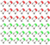 50pcs Fishing Bell, Fishing Accessories Bite Indicator Bell For Outdoor Fishing Rod Double Bell, Red, Green