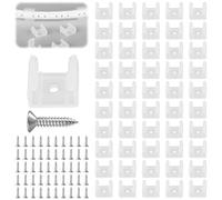 50PCS Fixation Led Ruban, 12-14mm Néon Montage Clips Support LED Néon Montage Clips, Pour Mur Plafond et Intérieur Donner Des Vis Assorties