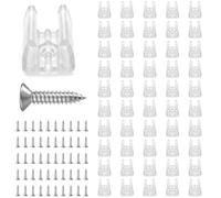 50PCS Fixation Led Ruban, 8-10mm Néon Montage Clips Support LED Néon Montage Clips, Pour Mur Plafond et Intérieur Donner Des Vis Assorties