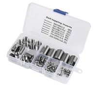 50pcs insert de filetage rapide, filetage intérieur en acier inoxydable filetage autotaraudeur insertions de filets ensemble de filets renforcent l'outil de réparation M3-M12 avec un boîtier rangem