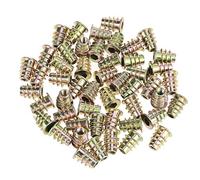 50pcs Insert Fileté Bois M5 × 13mm Inserts d'écrou Filetés en Alliage de Zinc Écrou à Tête Hexagonale pour Meubles Vis D'interface Filetées M5