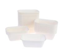 50Pcs Jetable Rectangulaire Antiadhésif Papier Kraft Mini Moules À Gâteau Pour Gâteaux Pain Sandwich Hamburger Tenant Boîte Partie, Micro-ondes Four Congélateur Sûr