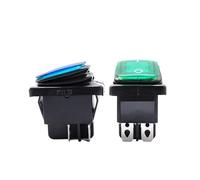 50pcs kcd4 heavy duty on off sliver point copper pin green red led lamp 220v 30A rocker switch NWPNLXEA(Blau,380v)