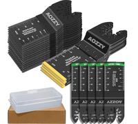 50Pcs Lames de Scie Oscillantes, 5 lames de scie oscillante en titane, Coffret des Accessoires d'Outil Multifonction Oscillant, Lame de Scie Universelle pour Dremel, Bosch, Makita, Dewalt, etc