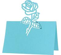 50PCS Laser Cut 3D Rose Place carte nom de table, papier s'asseoir chiffres cartes pour mariage anniversaire partie dŽcoration