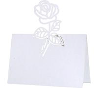 50PCS Laser Cut 3D Rose Place carte nom de table, papier s'asseoir chiffres cartes pour mariage anniversaire partie dŽcoration