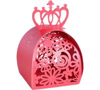 50pcs Laser Cut Crown Motif Boîtes Favor Hollow Out Candy Choclate Boîte Cadeau Pour Mariage Anniversaire Fête
