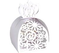 50pcs Laser Cut Crown Motif Boîtes Favor Hollow Out Candy Choclate Boîte Cadeau Pour Mariage Anniversaire Fête