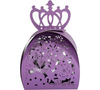 50PCS Laser Cut Motif Fleurs Avec Couronne Sur Le Dessus Petites Boîtes De Faveur Pour L'anniversaire Mariage Mariée Douche Party