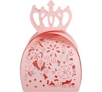 50PCS Laser Cut Motif Fleurs Avec Couronne Sur Le Dessus Petites Boîtes De Faveur Pour L'anniversaire Mariage Mariée Douche Party