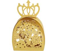 50PCS Laser Cut Motif Fleurs Avec Couronne Sur Le Dessus Petites Boîtes De Faveur Pour L'anniversaire Mariage Mariée Douche Party