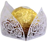 50pcs Laser Cut Roses Boîtes de Friandises en Chocolat Pour La Fête De Mariage, Boîtes Cadeaux Pour La Fête D'anniversaire De Shower De Mariage