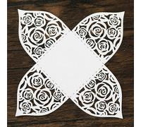50pcs Laser Cut Roses Boîtes de Friandises en Chocolat Pour La Fête De Mariage, Boîtes Cadeaux Pour La Fête D'anniversaire De Shower De Mariage