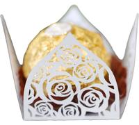 50pcs Laser Cut Roses Boîtes de Friandises en Chocolat Pour La Fête De Mariage, Boîtes Cadeaux Pour La Fête D'anniversaire De Shower De Mariage