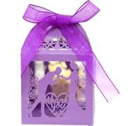 50pcs Laser Cut Sweet Couple Thank You Candy Box, Bride and Groom Couple Boîtes à Bonbons Pour la décoration de fête de mariage de la Saint-Valentin