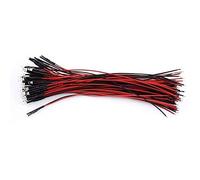 50pcs LED Pré-Câblé DC, 9-12V 3 5 10mm Diodes LED Clear Water, Lumière Blanche Rouge Bleu Verte, Lampe à Ampoule pour Modèle Manuel de Jouets Bricolage (White hair red-3 mm)