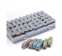 50PCS Lever Wire Nut Connectors 1Way Inline Conductor Compact Wire Connectors Electrical Splicing Connectors For Home NWPNLXEA(Boxed NC-221T Color)