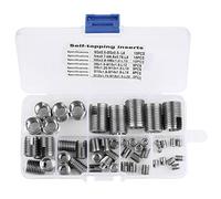 50Pcs L'insert de filetage autotaraudeur,Set Auto-taraudeuses inserts filetés inox(M3/4/5/6/8/10/12) - aussi pour réparer le filetage interne endommagé