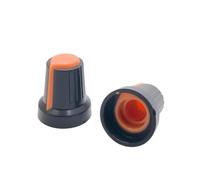 50pcs/lot 6mm Volume Control Rotary Encoder Cap Knob Potentiometer Wh148 AG2 Cover 15x17mm Plum Handle Red Green Yellow Blue NWPNLXEA(Orange)