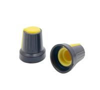 50pcs/lot 6mm Volume Control Rotary Encoder Cap Knob Potentiometer Wh148 AG2 Cover 15x17mm Plum Handle Red Green Yellow Blue NWPNLXEA(Gelb)