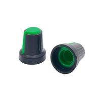 50pcs/lot 6mm Volume Control Rotary Encoder Cap Knob Potentiometer Wh148 AG2 Cover 15x17mm Plum Handle Red Green Yellow Blue NWPNLXEA(Green)