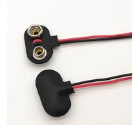 50pcs/lot 9V Battery Connector Snap Clip Power Adapter T-type 9 V Dual Wire Holder Cable 9Volt 15cm Lead Socket Buckle