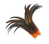 50pcs / lot plumes de queue de coq colorées accessoires artisanaux décoration de fête de mariage carnaval longues plumes centres de table-orange, 25-30cm 10-12 pouces
