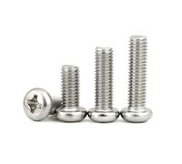 50pcs M0.8 M1 .2 .4 .6 M2 .5 M3 M4 Mini petite vis à tête cylindrique croisée en acier inoxydable 304 boulon rond(7mm,M1.2)