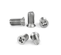 50pcs M1.6 M2 .5 M3 M4 304 acier inoxydable non standard petite tête croix encastré plat fraisée boulon vis(10mm,M3 (dk 4.5mm))