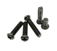 50pcs M1 M1.2 M1.4 M1.6 M2 M2.5 M3 M3.5 M4 GB818 Miniature petit noir en acier au carbone croix Pan vis à tête ronde boulon(25mm,M4)