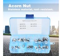 50pcs M3/M4/M5/M6/M8 Acorn Nut Kit Stainless Steel Dome Head Cap Hex Nuts