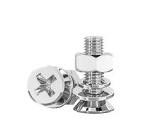 50PCS M6X70/80/90/100Mm Flat Head Machine Screw Cross Recessed Threaded Countersunk Bolt Nuts Lock Washer 201Stainless Steel(M6*90 50)