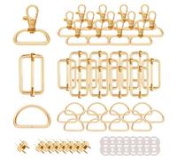 50pcs Mercerie couture accessoire Mousqueton sac a Main Sangle couture Boucles sac à dos Mousqueton Pivotant Couture,Anneau sac a main Attache sac Pivotant Snap Crochets avec Aimant （Doré 32MM）