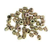 50pcs Meubles en Alliage de Zinc Ecrou A Visser M4 Vis dans les écrous M4 8mm écrou à Tête Hexagonale Fileté pour Insert en Bois Vis D'interface Filetée