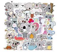 50pcs mignons koala autocollants en vinyle pour bouteilles d'eau gobelet bagages planche à roulettes pare-chocs scrapbook tasse, autocollant cadeau pour enfants adolescents adultes