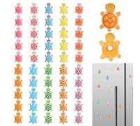 50pcs Mini Aimants de Réfrigérateur en Résine en Forme de Tortues, 10 Couleurs Phosphorescents Mignons et Miniatures Parfaits pour Cuisine Maison Bureau ou Un Tableau d'Affichage