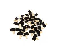 50pcs Mini Chalkboard Signs Wooden Clip Reserved Table Signs Cute Mini Message Board for Memo Note Taking