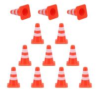 50pcs Mini Cônes de Signalisation, 2,4 cm en Plastique pour la Construction Panneaux Signalisation Jouets pour Les Fêtes sur Le Thème de l'Architecture et Les Micro-Paysages
