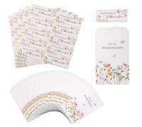 50Pcs Mini Enveloppes de Mouchoirs de Mariage, 50Pcs Étiquettes Autocollant de Flacon Bulles de Imperméables, Larmes de Joie Sac en Papier de Mariage pour Baptême Blanches