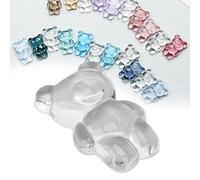 50pcs Nail Polish Color Card Transparent Acrylic Cute Cartoon Bear Shaped Nail Art Color Display Card